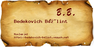 Bedekovich Bálint névjegykártya